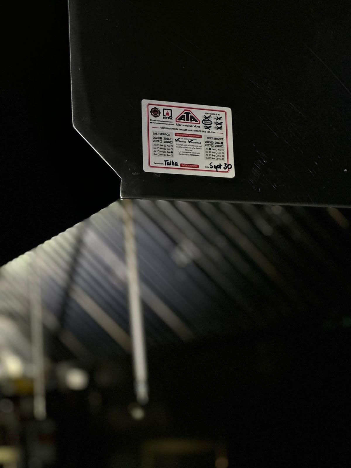 Commercial kitchen hood cleaning to NFPA 96 standard in Edmonton