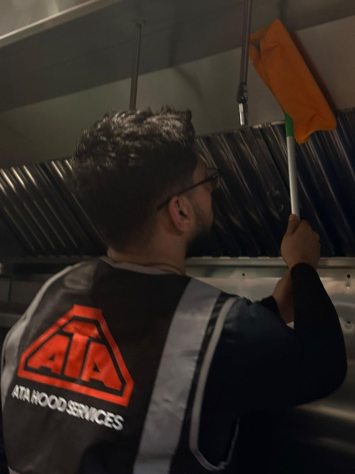 Kitchen exhaust hood service sticker